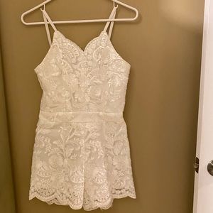 White laced Romper